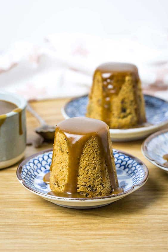 individual puddings with toffee sauce