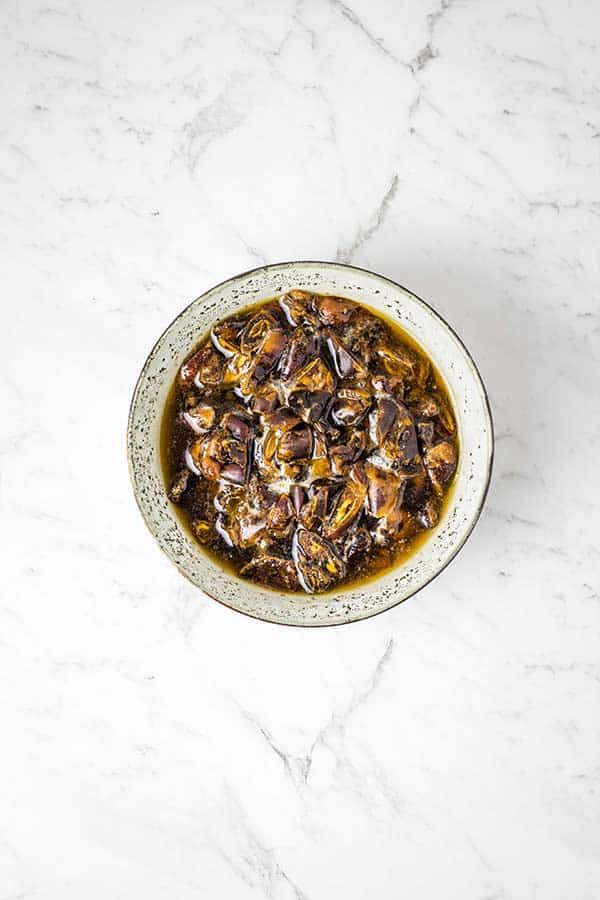 dried dates soaking in water