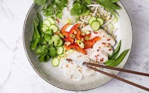 leftover turkey noodle salad with Vietnamese dressing