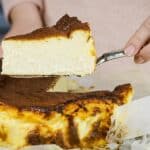 burnt basque cheesecake serving