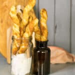 cheese straws in glass jars