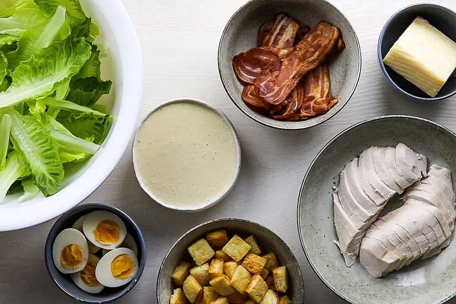 ingredients for chicken caesar salad