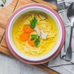 chicken noodle soup on board