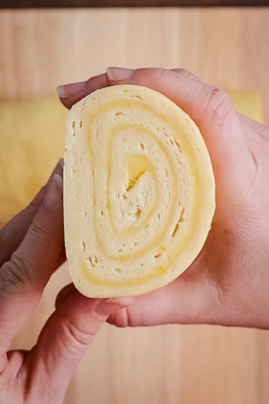 cut lemon roll dough