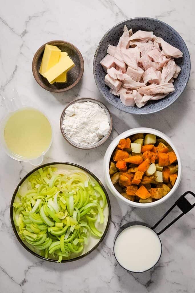 ingredients for turkey pot pies