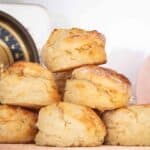 close up sideview of buttermilk scones