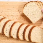 landscape view of slices of bread on top of a chopping board