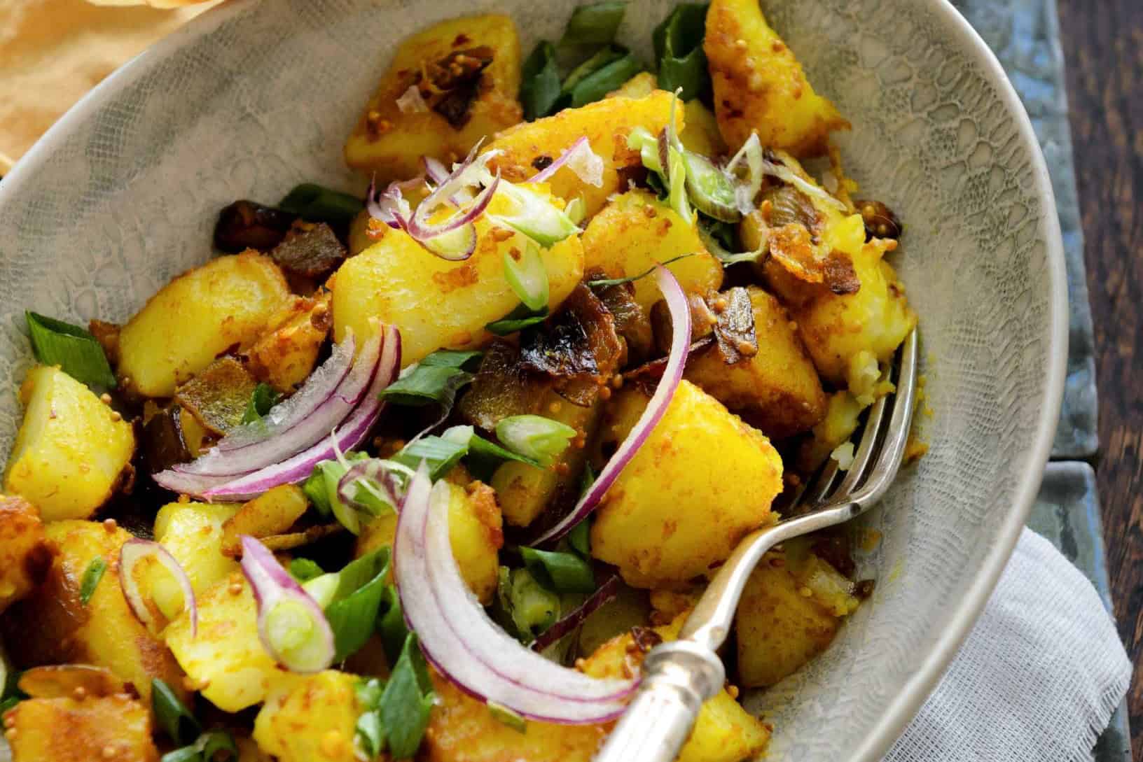 landscape view of bombay potatoes