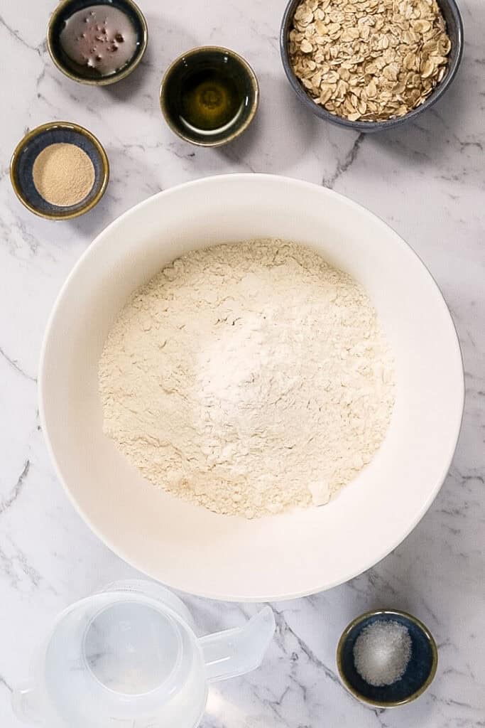 ingredients for making bread in a steam oven