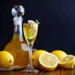 slice of lemons with sweet lemon alcoholic brandy