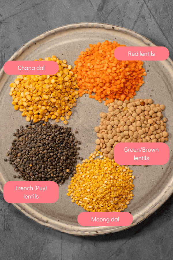 different kinds of lentils