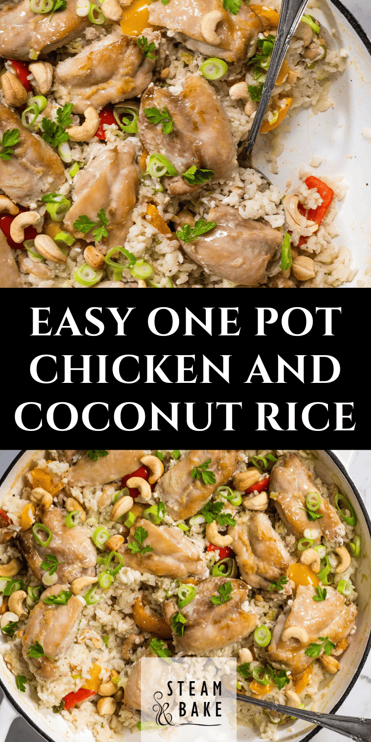 One Pot Chicken and Rice with Coconut Milk - Steam & Bake