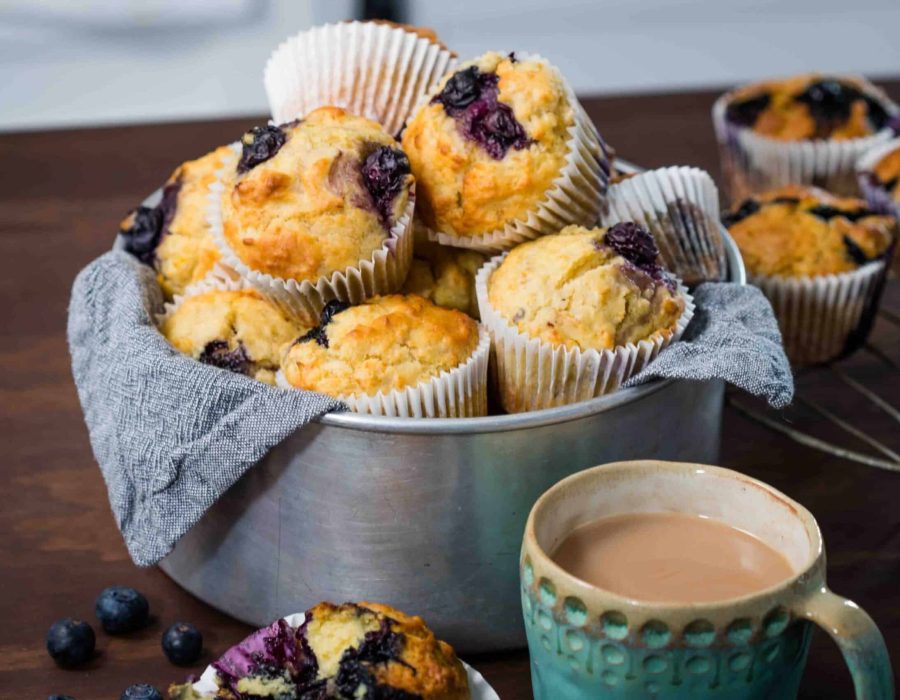 banana blueberry oatmeal muffins