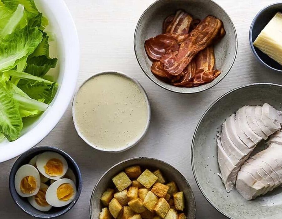 ingredients for chicken caesar salad