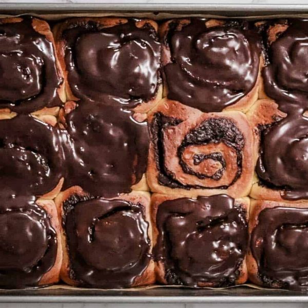 chocolate buns in tray
