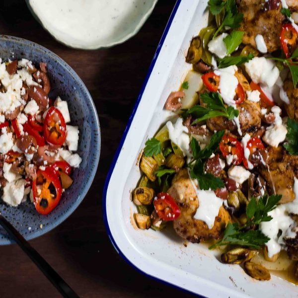 greek chicken sheet pan dinner