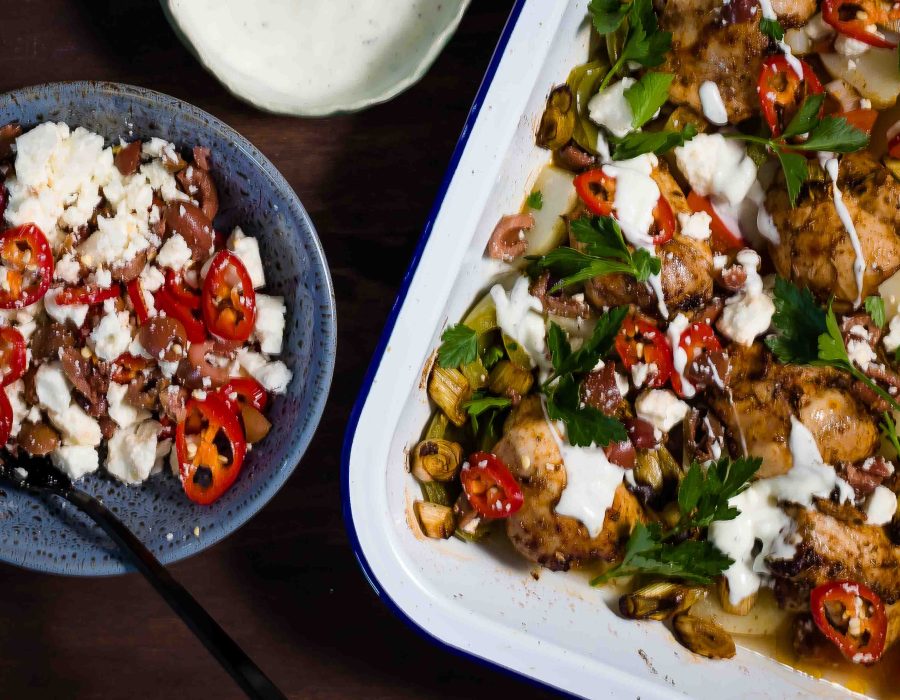 greek chicken sheet pan dinner