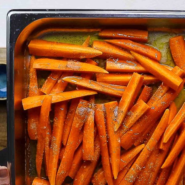 honey glazed carrots ready for roasting