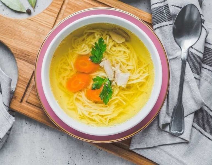 chicken noodle soup on board