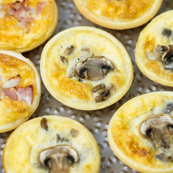 pan of mini quiche