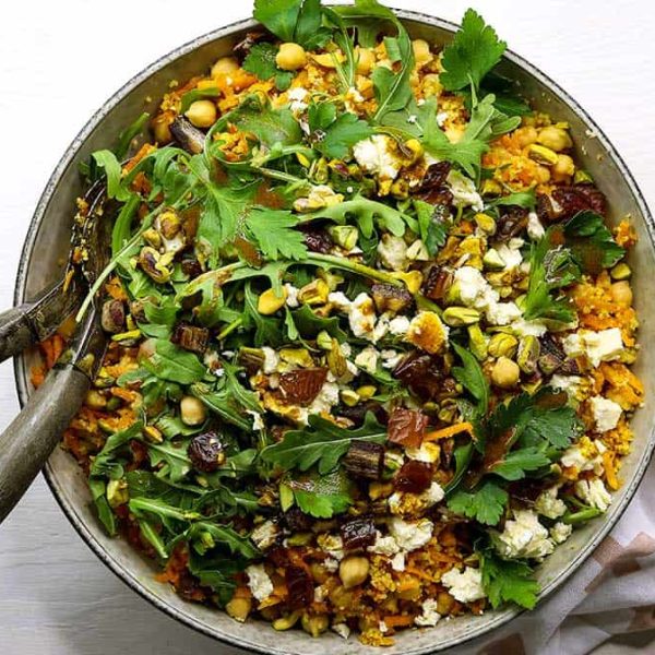 bowl of Moroccan chickpea salad