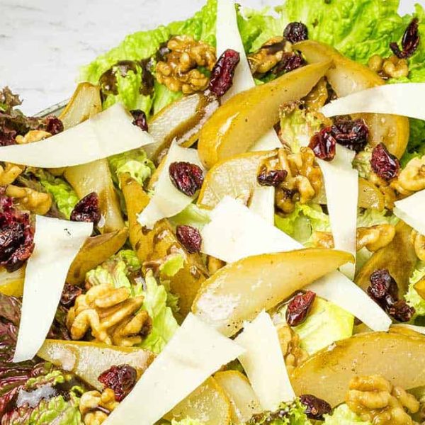 steam oven roasted pear and walnut salad