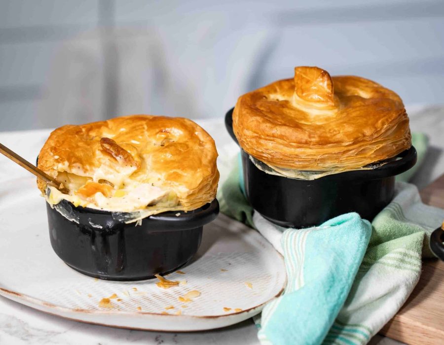 turkey pot pies with puff pastry