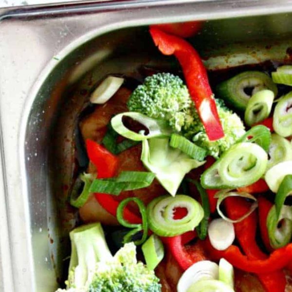 soy and ginger chickean with vegetables