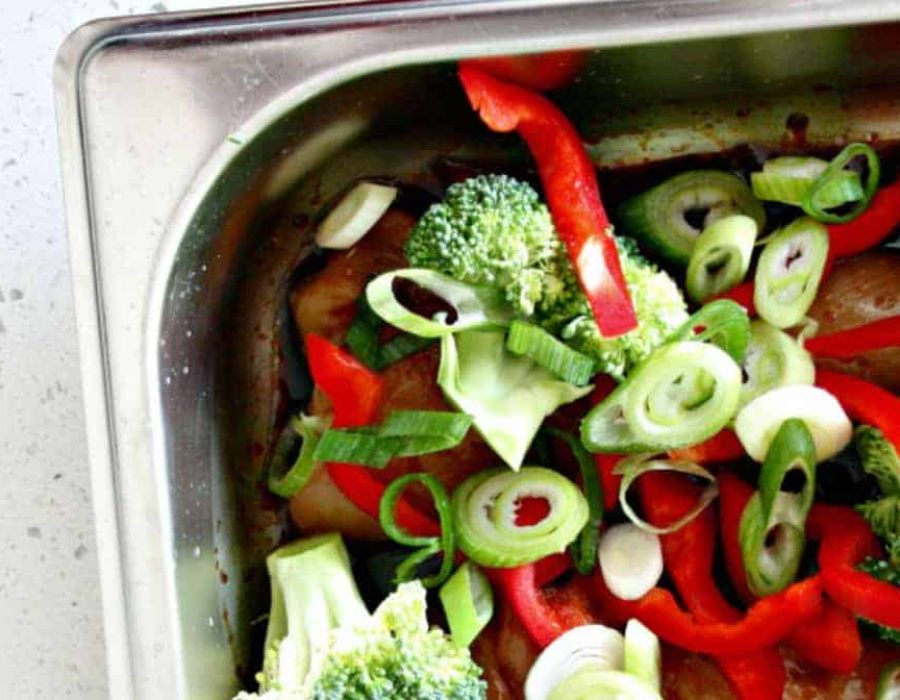 soy and ginger chickean with vegetables